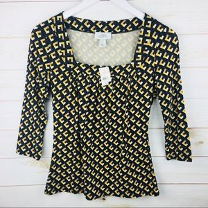 NEW Ann Taylor Loft Geometric Top Size XS
